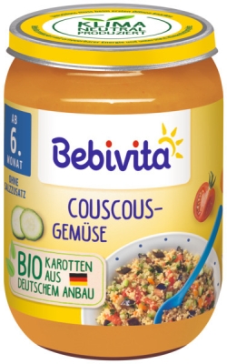 Био пюре Bebivita - Кускус със зеленчуци, 190 g