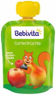Плодова закуска Bebivita - Градински плодове с желязо, 90 g