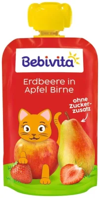 Плодова закуска Bebivita - Ягода, ябълка и круша, 90 g