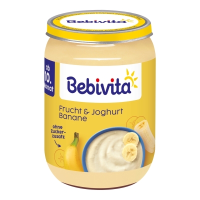 Био плодово пюре Bebivita - Йогурт с банан, 190 g