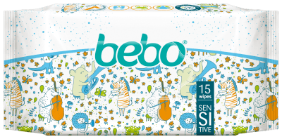 Влажни кърпички Бебо - Sensetive, 15 броя
