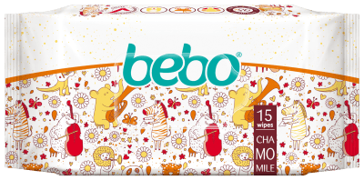 Влажни кърпички Бебо - Екстракт от Лайка, 15 броя