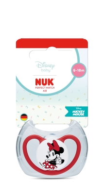 Силиконова залъгалка NUK - Perfect Match Air, Mickey Mouse, Червена, 6-18 m