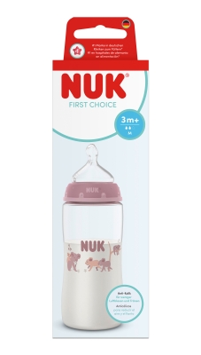 Шише със силиконов биберон Nuk - First Choice, Temperature control, 300 ml, размер М, Коала
