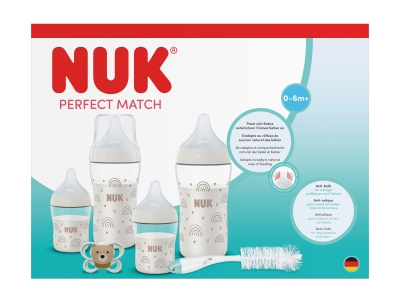 Комплект шишета NUK - Perfect Match, Perfect Start, 6 части, Дъга
