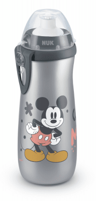 Шише NUK - Sports cup, Mickey, 450 ml, 24+ месеца, сиво