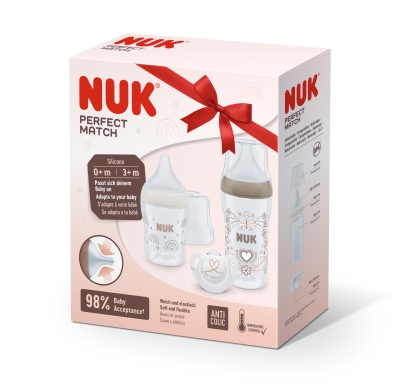 Подаръчен сет 3 части Nuk - Perfect Match, Сърце и Дъга
