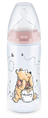 Шише със силиконов биберон NUK First Choice - Disney, 0-6 месеца, 300 ml, Розово