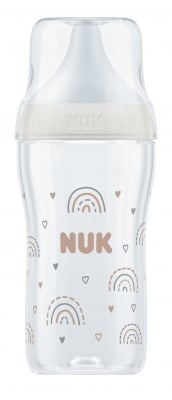 Шише със силиконов биберон NUK - Perfect Match, 260 ml, размер M, Дъга