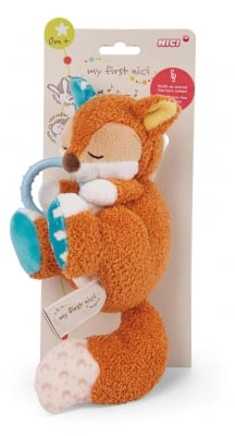Музикална играчка Nici - Спящата Лисица Финни, 20 cm