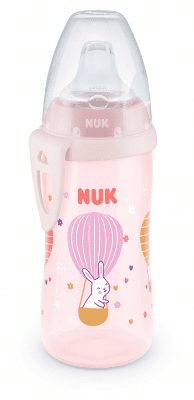 Чаша със силиконов накрайник NUK - Active Cup, 300 ml, 12+ месеца, Розова