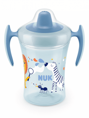 Неразливаща се чаша с мек накрайник NUK Evolution - Trainer Cup, 6+, 230 ml, Синя