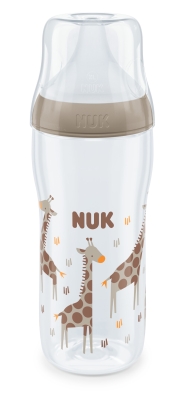 Шише със силиконов биберон U NUK - Perfect Match, 6м+, 360 ml, Жираф