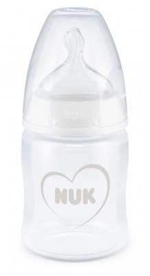 Шише със силиконов биберон NUK - First Choice, 150 ml, 0-6 месеца, без опаковка
