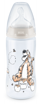 Шише NUK - First Choice, РР, Temperature control, 300 ml, силиконов биберон 0-6м, бежово