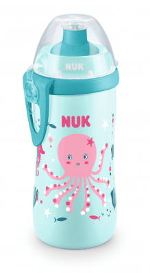 Шише с клапа NUK - Junior Cup, 300 ml, Chameleon