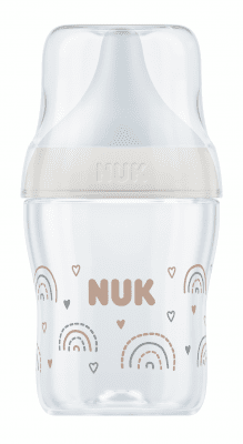 Шише със силиконов биберон NUK - Perfect Match, 150 ml, размер S, Дъга