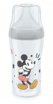 Шише със силиконов биберон NUK - Perfect Match, 260 ml, размер M, Сиво