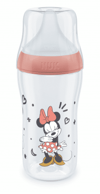 Шише със силиконов биберон NUK - Perfect Match, 260 ml, размер M, Червено