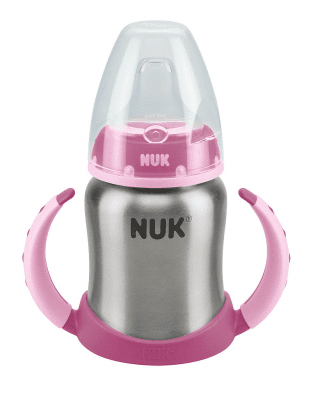 Термо шише от неръждаема стомана NUK - First Choice, 125 ml, 6+ месеца, Розово