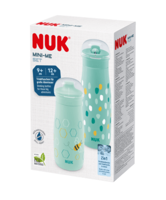 Комплект чаши NUK - Mini-Me, 2 в 1, Зелен