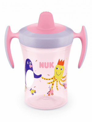 Неразливаща се чаша с мек накрайник NUK - Evolution, Trainer Cup, 6+ месеца, 230 ml, Розова