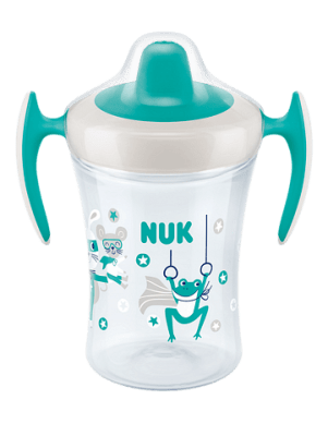 Неразливаща се чаша с мек накрайник Nuk Evolution - Trainer Cup, 230 ml, Зелена