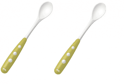 Пластмасови лъжички NUK - Зелени, 2 брoя