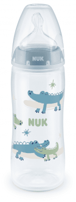 Шише със силиконов биберон NUK - First Choice, TC, 360 ml, 6 - 18 месеца, Синьо