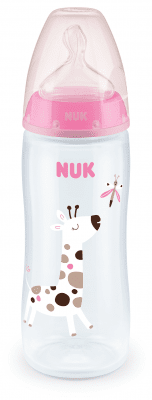 Шише със силиконов биберон NUK - First Choice, TC, 360 ml, 6 - 18 месеца, Розово