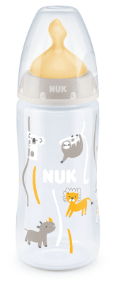 Шише с каучуков биберон NUK - First Choice, TC, 300 ml, Бежово