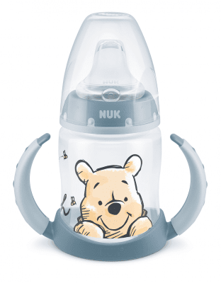 Чаша със силиконов накрайник за сок NUK - First Choice, Disney, Мечо Пух , TC, 150 ml, Синя