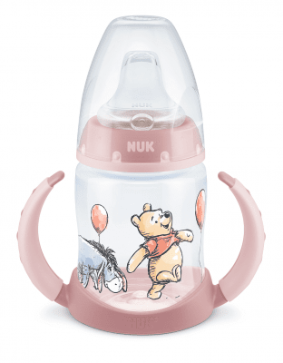 Чаша със силиконов накрайник за сок NUK - First Choice, Disney, TC, 150 ml, Розова