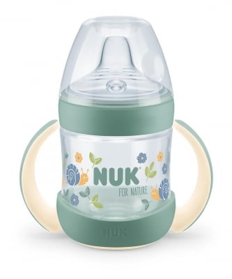 Шише за сок със силиконов накрайник 6+ месеца NUK for Nature - 150 ml, зелено