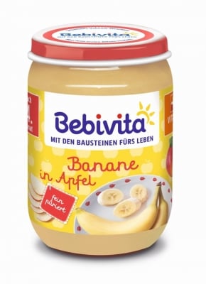 Плодово пюре Bebevita - Ябълка и банан, 190 g