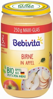 Био плодово пюре Bebevita - Круши Уилямс и ябълки , 250 g