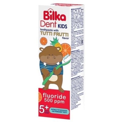 Детска паста за зъби Bilka Dent - С вкус Тути Фрути, 5+ години, 50 ml