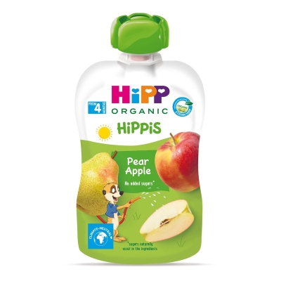 Био плодова закуска Hipp Hippis - Круша и ябълка, 100 g