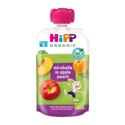 Био плодова закуска Hipp Hippis - Слива, ябълка и праскова, 100 g
