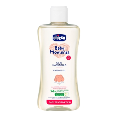 Масажно бебешко олио Chicco - Sensitive, 200 ml
