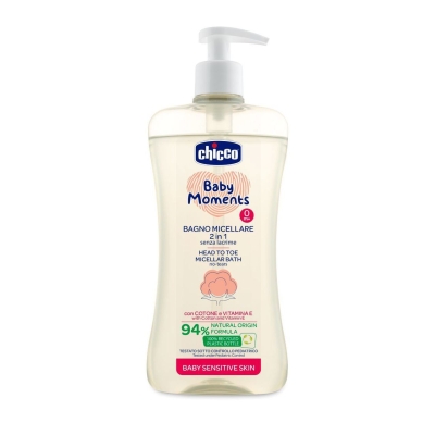 Мицеларен шампоан за коса и тяло Chicco - Sensitive, 500 ml