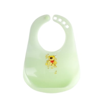 Пластмасов лигавник с джоб Canpol - Happy Animals, Зелен