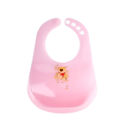 Пластмасов лигавник с джоб Canpol - Happy Animals, Розов