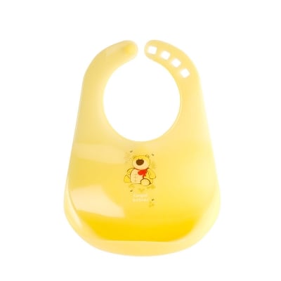Пластмасов лигавник с джоб Canpol - Happy Animals, Жълт