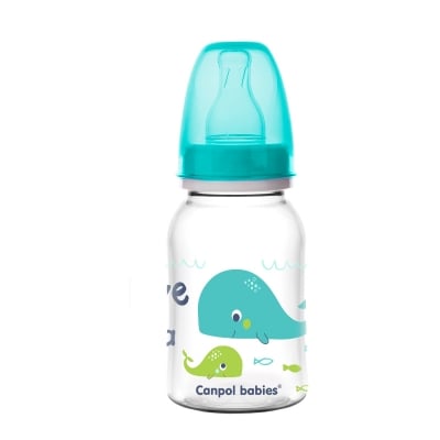 Шише за хранене Canpol - Love&Sea, 120 ml, Тюркоаз