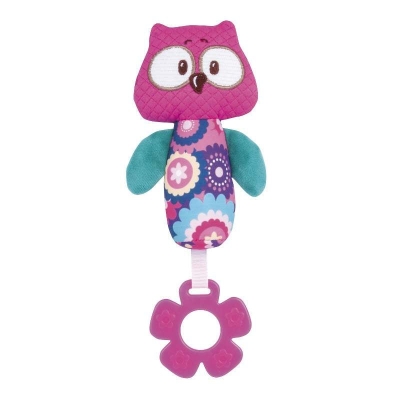 Мека играчка със свирка Canpol - Forest Friends, Розова