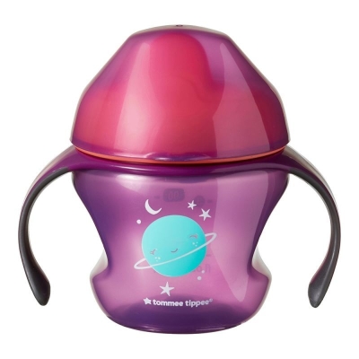 Неразливаща се чаша с мек накрайник Tommee Tippee, Лилава, 150 ml, 4 m+