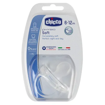 Силиконова залъгалка Chicco - Physio Soft, 6-16 m