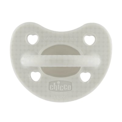 Силиконова залъгалка Chicco - Soft Lux, 2 - 6 месеца, сива