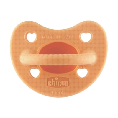 Силиконова залъгалка Chicco - Soft Lux, 2 - 6 месеца, оранжева